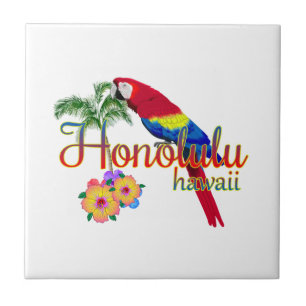 Carreau Perroquet tropical de Honolulu Hawaï