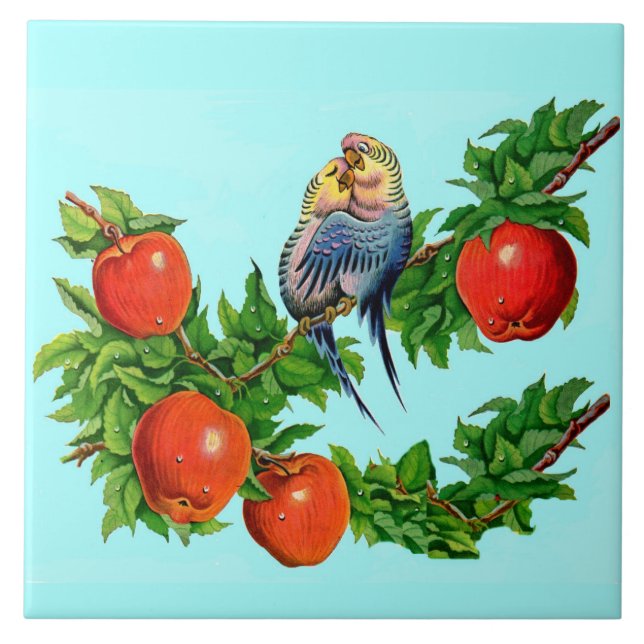 Carreau perroquets amoureux (Devant)