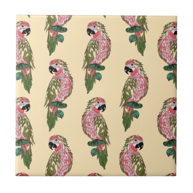 Carreau Perroquets de style de Zentangle (Devant)