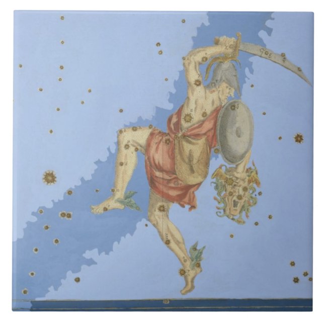Carreau Perseus avec la tête de la méduse, de 'Uranometria (Devant)