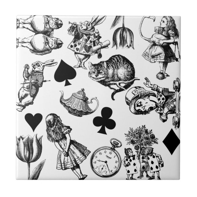 Carreau Personnages classiques d'Alice dans les aventures  (Devant)