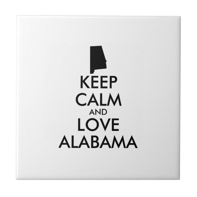 Carreau Personnalisable KEEP CALM et LOVE ALABAMA (Devant)