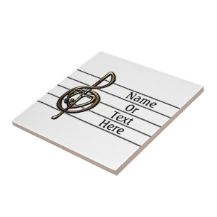 Carreau Personnalisable personnel de musique Treble Clef