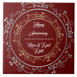 Carreau Personnalisation Fleurie Joyeux 25e Anniversaire A