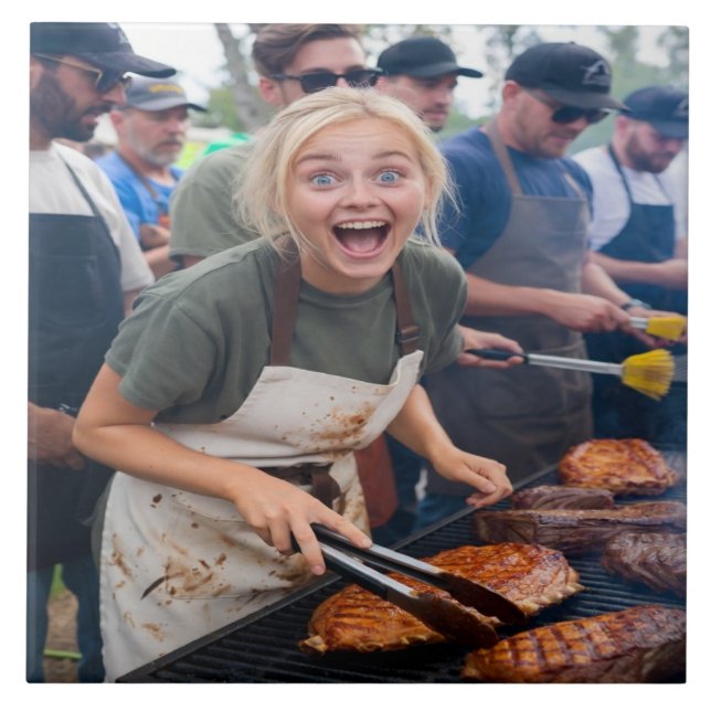 Carreau Personnaliser la photo de concours de BBQ (Devant)