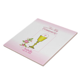 Carreau Personnaliser le nom de fille rose Première commun