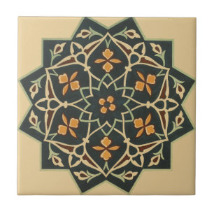 Carreau Personnaliser vintage de 1884 sur l'art ornemental