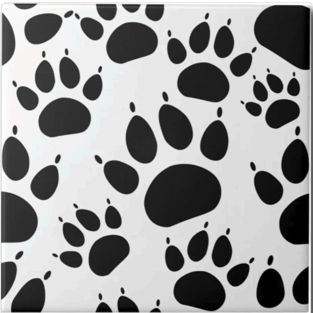 Carreau Pet Paws Dog and Cat Paw Prints Custom (Créateur téléchargé)