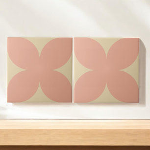 Carreau Pétale rose et beige rose et beige du centre du si