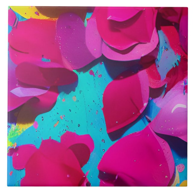 Carreau Pétales de rose floral (Devant)