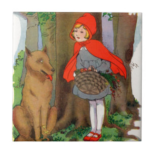 Carreau Petit chaperon rouge et loup