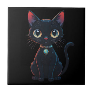 Carreau Petit Chat Noir Effrayant