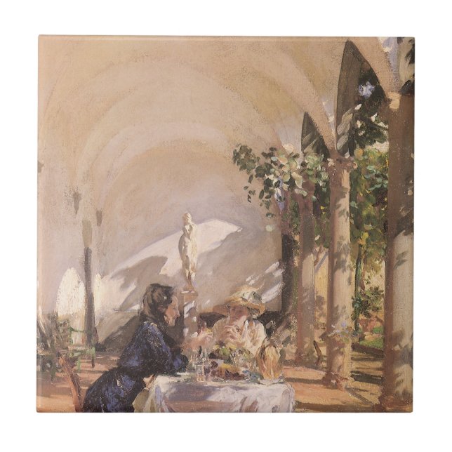 Carreau Petit déjeuner dans la loggia de John Singer Sarge (Devant)
