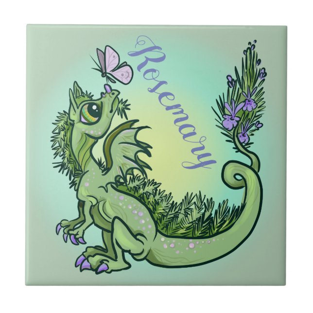 Carreau Petit dragon aux herbes ~romarin (Devant)