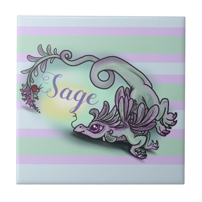 Carreau Petit Dragon de Jardin d'Herbes ~sage (Devant)
