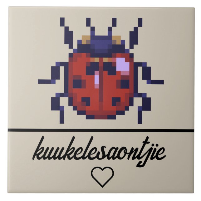 Carreau petit grèbe pixelart  (Devant)
