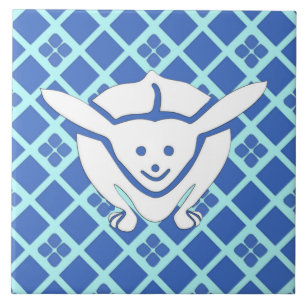 Carreau Petit lapin japonais, bleu