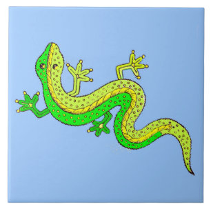 Carreau petit lézard vert