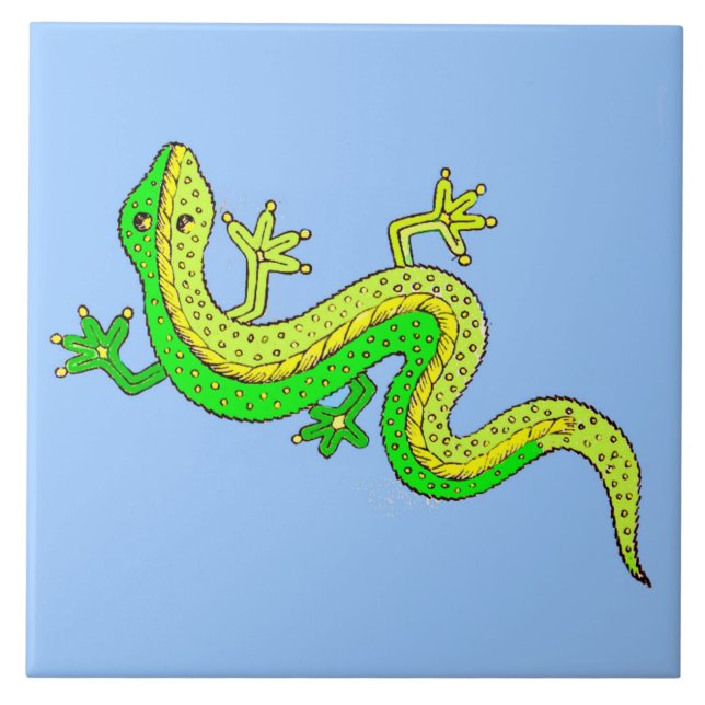 Carreau petit lézard vert (Devant)