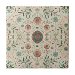 Carreau Petit motif bohème aux herbes