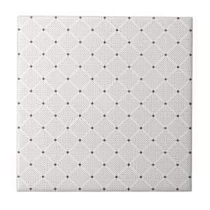 Carreau Petit motif de points blanc noir élégant