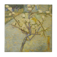 Petit poirier dans la tuile de fleur
