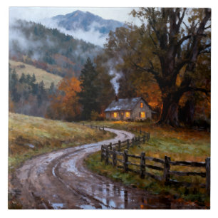 Carreau Petite auberge au bord de la route de montagne