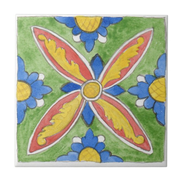 Carreau Petite céramique "Marsala" d'inspiration sicilienn (Devant)