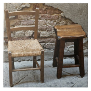 Carreau Petite chaise et tabouret, Pienza, Italie