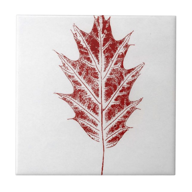 Carreau Petite feuille rouge (Devant)