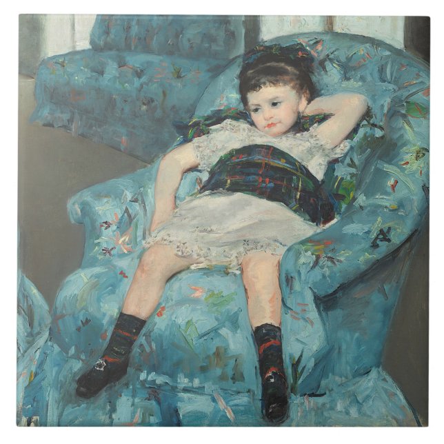 Carreau Petite fille dans un fauteuil bleu, 1878 (oi (Devant)