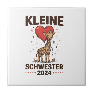 Carreau Petite sœur 2024 Conception de sœur girafe mignonn