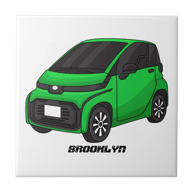 Carreau Petite voiture verte de taille micro (Devant)
