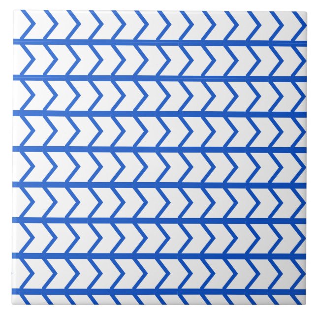 Carreau Petits Chevrons Art déco en Carrelage bleu (Devant)