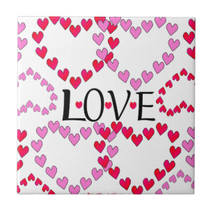 Carreau Petits coeurs rose rouge AMOUR