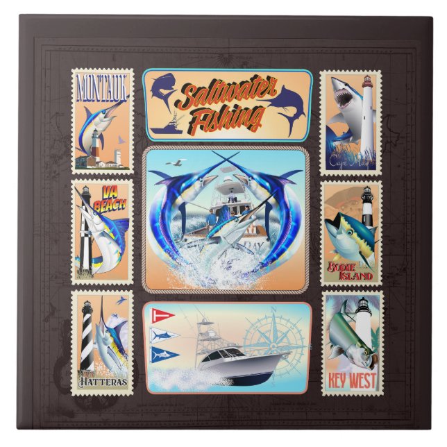 Carreau Phare de pêche d'eau salée (Devant)