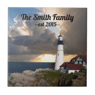 Carreau Phare de Portland Head Maine Nom de famille