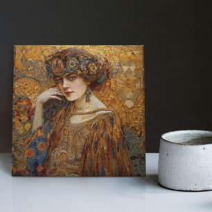 Carreau Phase d'or Gustav Klimt Mosaic Edwardienne femme