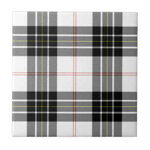 Carreau Pherson tartan noir blanc plaid