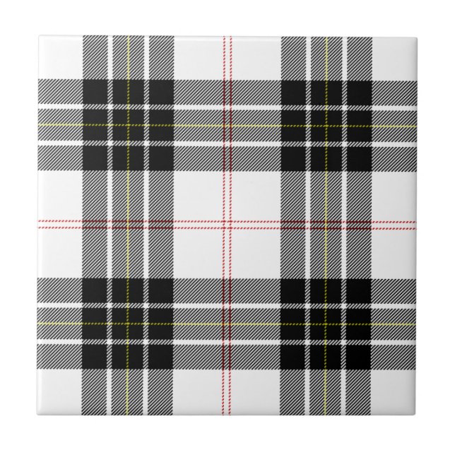 Carreau Pherson tartan noir blanc plaid (Devant)