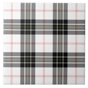 Carreau Pherson tartan noir blanc plaid
