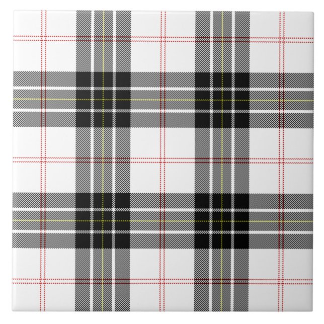 Carreau Pherson tartan noir blanc plaid (Devant)