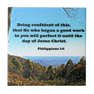 Carreau Phil. 1:6 Etant confiant de cela, que celui qui...