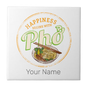 Carreau Pho Soup Retro Street Food Vintage Gourmande Vietn