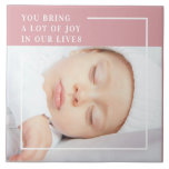 Carreau Photo Bébé Fancy Cute | Rose et blanc | Devis<br><div class="desc">Voici notre collection "Joyful Moments", où le bonheur rencontre la créativité ! Célébrez la joie pure et l'émerveillement de la vie avec nos produits Arrière - plans roses Baby Photo Quote. Que vous veniez faire vos courses ou que vous cherchiez un cadeau parfait, notre collection promet d'égayer votre journée et...</div>