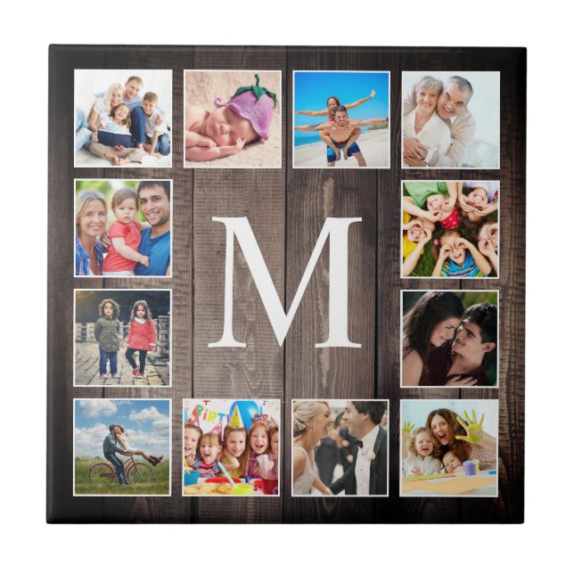 Carreau Photo de Custom Collage Rustic Farmhouse Family (Devant)