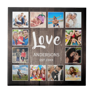 Carreau Photo de Custom Collage Rustic Farmhouse Love Fami
