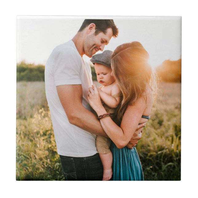 Carreau Photo de famille complète personnalisée (Devant)