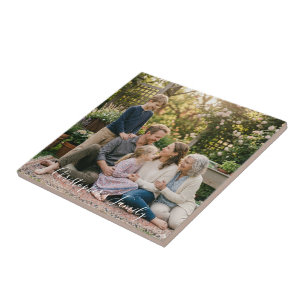 Carreau Photo de famille élégante personnalisée