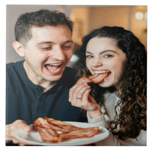 Carreau Photo de manger du bacon Personnaliser